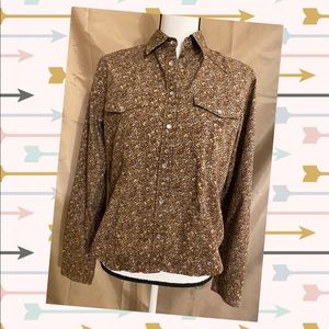 Ladies Ralph Lauren LS flower western style shirt